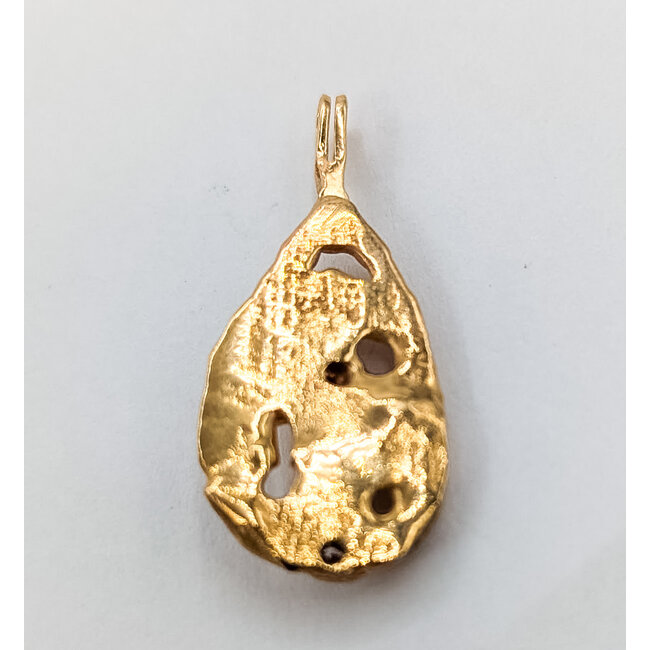 Pendant Nugget .08ctw Round Diamonds 14ky 1.25x.55" 4.77g 126080018