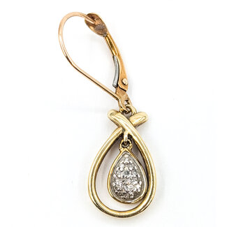 Earrings Tear Drop Dangle 10ky 1.1x.4" 2.73g 126072008