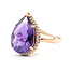 Ring Halo Tear Drop .12ctw Round Diamonds 5ct Purple Amethyst 14kr 2mm Sz6.75 4.09g 126070153