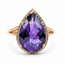 Ring Halo Tear Drop .12ctw Round Diamonds 5ct Purple Amethyst 14kr 2mm Sz6.75 4.09g 126070153