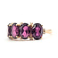 Ring 5-Stone .04ctw Round Diamonds 5ctw Purple Garnet 14kr 2mm Sz5.5 3.44g 126070152