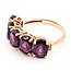 Ring 5-Stone .04ctw Round Diamonds 5ctw Purple Garnet 14kr 2mm Sz5.5 3.44g 126070152