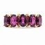 Ring 5-Stone .04ctw Round Diamonds 5ctw Purple Garnet 14kr 2mm Sz5.5 3.44g 126070152