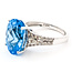 Ring Split Band .33ctw Round Diamonds 7.5ct Swiss Blue Topaz 14kw 3mm Sz7 5.01g 126070151