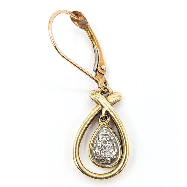 Earrings Tear Drop Dangle 10ky 1.1x.4" 2.73g 126072008