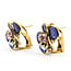 Earrings Purple Enamel Pansy .75ctw Purple Spinel 18ky .6x.6" 11.06g 226070152