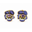 Earrings Purple Enamel Pansy .75ctw Purple Spinel 18ky .6x.6" 11.06g 226070152