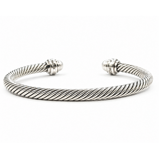 Bracelet David Yurman Cable .19ctw Round Diamonds 6mm White Pearl Sterling 5mm 7" 29.03g 226080001