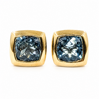 Earrings Stud 5.2ctw Sky Blue Topaz 14ky 11mm 4.14g 226080003