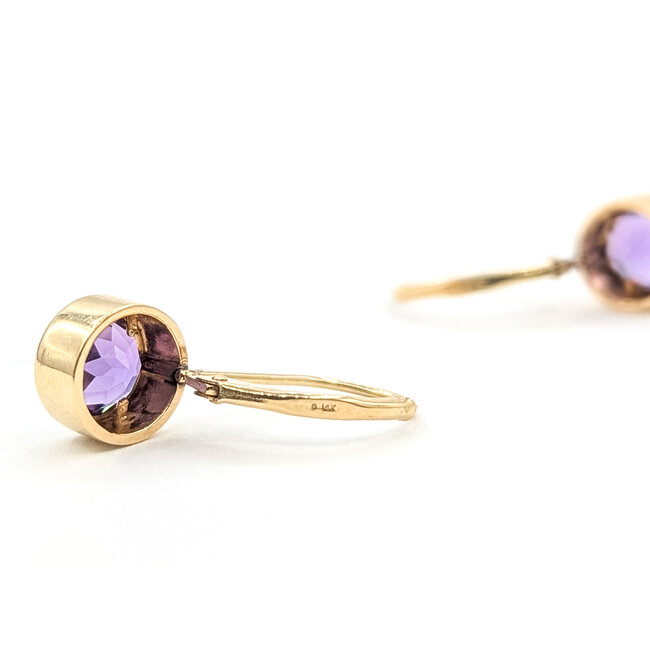 Earrings Leverback 1.1ctw Purple Amethyst 14ky .75x.25" 2.84g 226080004