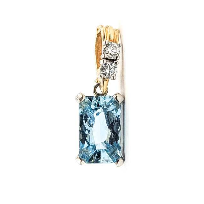 Pendant Drop Pearl Enhancer .25ctw Round Diamonds 2.6ct Sky Blue Aquamarine 14ktt .9x.45" 3.42g 226080006
