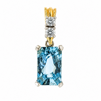 Pendant Drop Pearl Enhancer .25ctw Round Diamonds 2.6ct Sky Blue Aquamarine 14ktt .9x.45" 3.42g 226080006