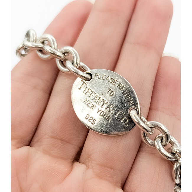 Bracelet Tiffany & Co. Oval Tag Sterling 8mm 7" 28.30g 226080002