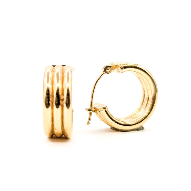 Earrings Tube Basket 14ky 15mm 1.73g 126082017