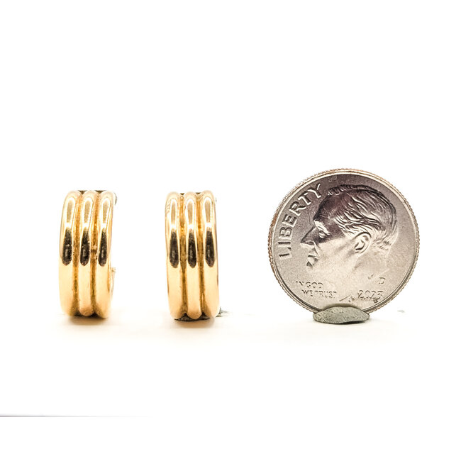 Earrings Tube Basket 14ky 15mm 1.73g 126082017