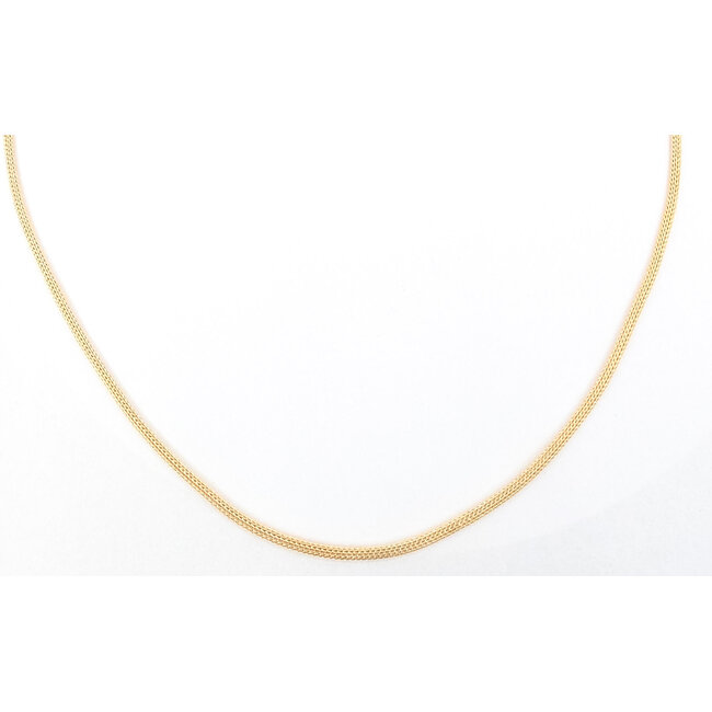 Necklace Woven Mesh Tube Lobster Clasp 14ky 2mm 20" 5.4g 126082009
