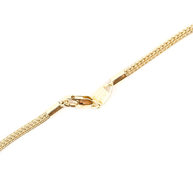 Necklace Woven Mesh Tube Lobster Clasp 14ky 2mm 20" 5.4g 126082009