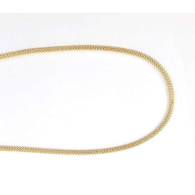Necklace Woven Mesh Tube Lobster Clasp 14ky 2mm 20" 5.4g 126082009