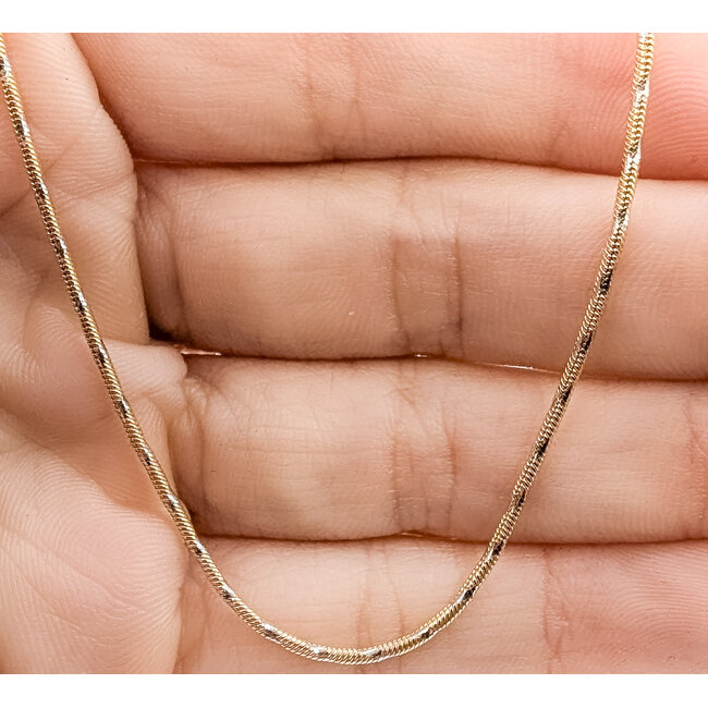 Necklace Snake Chain Lobster Clasp 14ky 1.2mm 18" 5.05g 126082013