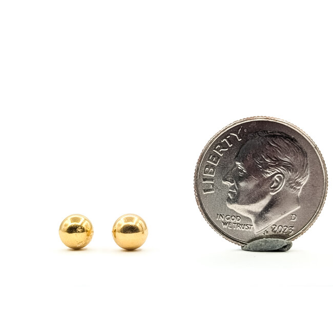 Earrings Ball Stud 14ky 5mm .53g 126082016