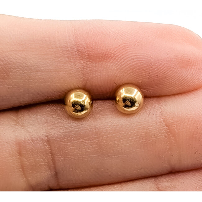 Earrings Ball Stud 14ky 5mm .53g 126082016