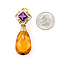 Earrings Omega Back Dangle .10ctw Round Diamonds 20ctw Golden Citrine 3ctw Purple Amethyst 18ky 1.75x.5" 17.29g 226080009