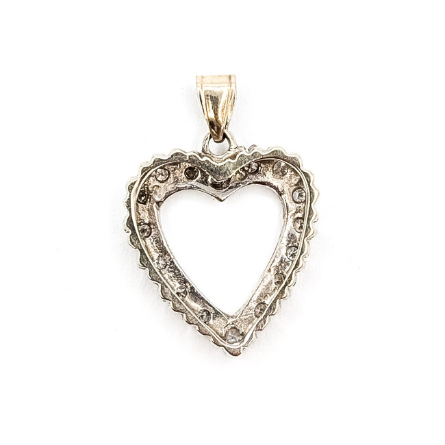 Pendant Heart .17ctw Round Diamonds 10kw .75x.6" 2.18g 126080035