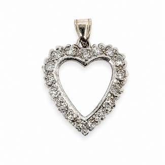 Pendant Heart .17ctw Round Diamonds 10kw .75x.6" 2.18g 126080035