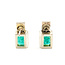 Earrings Stud 3ctw Green Emerald 14kw 15x8mm 6.72g 126080045