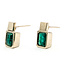 Earrings Stud 3ctw Green Emerald 14kw 15x8mm 6.72g 126080045