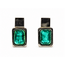 Earrings Stud 3ctw Green Emerald 14kw 15x8mm 6.72g 126080045