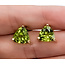 Earrings Stud 4ctw Green Peridot 14ky .4" 2.33g 126080048