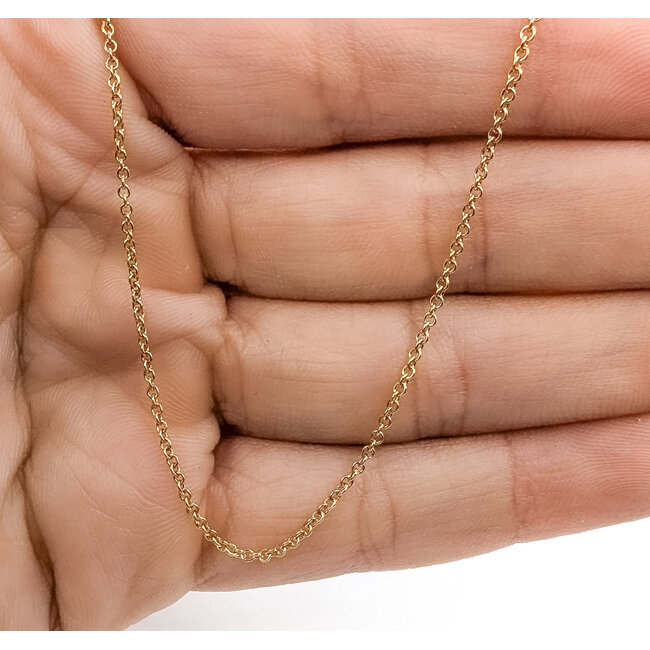 Necklace Rolo Link Lobster Clasp 14ky 16" 1.88g 126082008