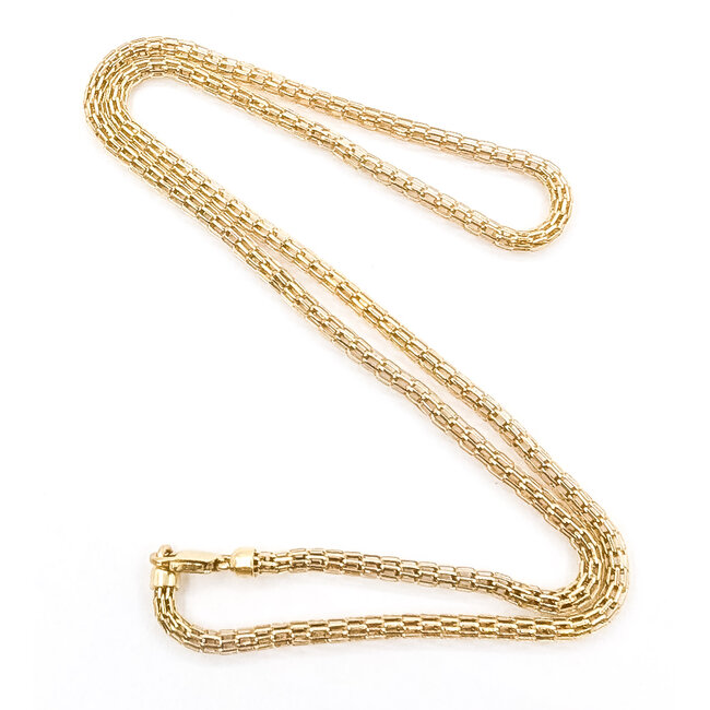Necklace Tube Link Lobster Clasp 14ky 3mm 20" 9g 126082012