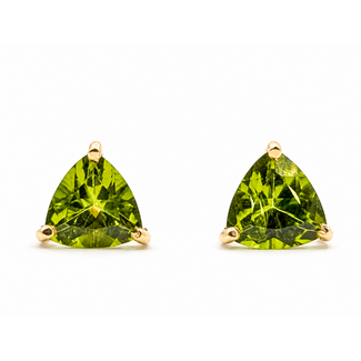 Earrings Stud 4ctw Green Peridot 14ky .4" 2.33g 126080048