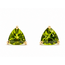 Earrings Stud 4ctw Green Peridot 14ky .4" 2.33g 126080048
