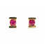 Earrings Stud .20ctw Red Ruby 14ky 5mm .79g 126080047