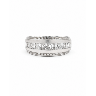 Ring Milgrain 2ctw Princess Diamonds 10kw 10.49mm Sz9.75 7.47g 125090053