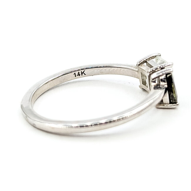 Ring Et Toi Moi 0.60ct Princess Diamond GIA: 7235197388 .4ct Color-Changing Alexandrite 14kw 1.5mm Sz7 2.27g 126070160