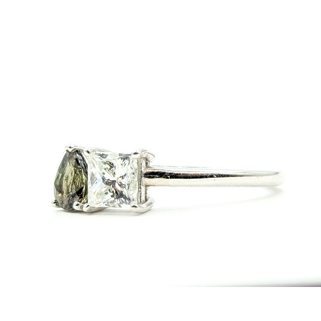 Ring Et Toi Moi 0.60ct Princess Diamond GIA: 7235197388 .4ct Color-Changing Alexandrite 14kw 1.5mm Sz7 2.27g 126070160