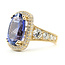 Ring Graduated Cocktail Milgrain Halo 2.25ctw Round Lab Grown Diamonds 12.06ct Violet Tanzanite 14ky 22mm Sz7 13.22g 126080004