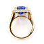Ring Graduated Cocktail Milgrain Halo 2.25ctw Round Lab Grown Diamonds 12.06ct Violet Tanzanite 14ky 22mm Sz7 13.22g 126080004
