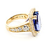 Ring Graduated Cocktail Milgrain Halo 2.25ctw Round Lab Grown Diamonds 12.06ct Violet Tanzanite 14ky 22mm Sz7 13.22g 126080004