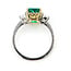 Ring 3-Stone .70ctw Half Moon Lab Grown Diamonds 2.42ct Green Emerald Platinum & 18ky 1.75mm Sz7 5.66g 126080005