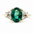 Ring 3-Stone .70ctw Half Moon Lab Grown Diamonds 1.55ct Green Emerald 14ky 1.5mm Sz7 3.37g 126080006