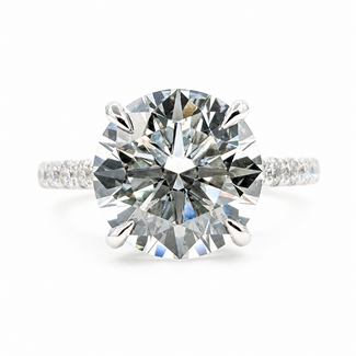 Ring Engagement Hidden Halo 5.10ct Round Lab Grown Diamond IGI: LG694552016 .50ctw Colorless Lab Grown Diamonds 14kw 2.25mm Sz7 5.13g 126080010