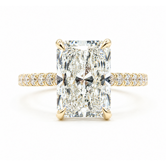 Ring Engagement Hidden Halo 3.10ct Radiant Lab Grown Diamond IGI: LG758550633 .40ctw Colorless Lab Grown Diamonds 14ky 2mm Sz7 3.87g 126080013