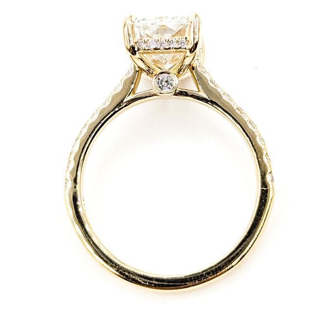Ring Engagement Hidden Halo 3.10ct Radiant Lab Grown Diamond IGI: LG758550633 .40ctw Colorless Lab Grown Diamonds 14ky 2mm Sz7 3.87g 126080013