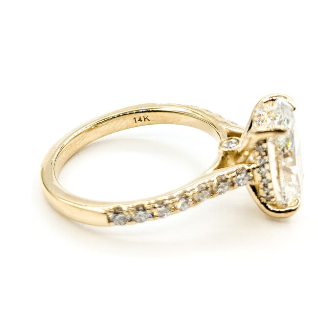 Ring Engagement Hidden Halo 3.58ct Oval Lab Grown Diamond IGI: LG719539306 .50ctw Colorless Lab Grown Diamonds 14ky 2.25mm Sz7 4.54g 126080015