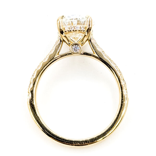Ring Engagement Hidden Halo 3.58ct Oval Lab Grown Diamond IGI: LG719539306 .50ctw Colorless Lab Grown Diamonds 14ky 2.25mm Sz7 4.54g 126080015